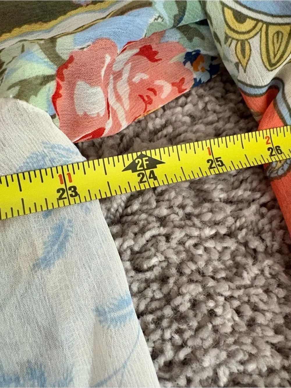 Dress Forum Coral and Light Blue Paisley Ruffle Blouse - Picture 5 of 7
